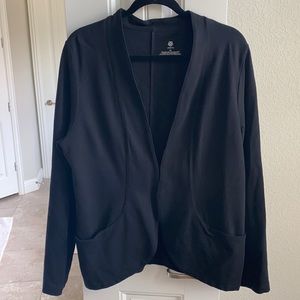 peach • black jacket, hook and eye close, size XL